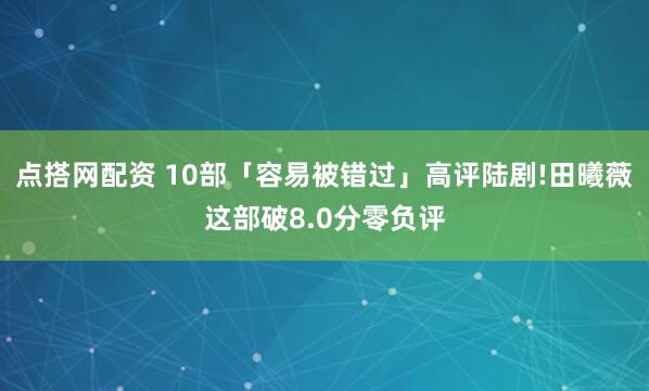 点搭网配资 10部「容易被错过」高评陆剧!田曦薇这部破8.0分零负评
